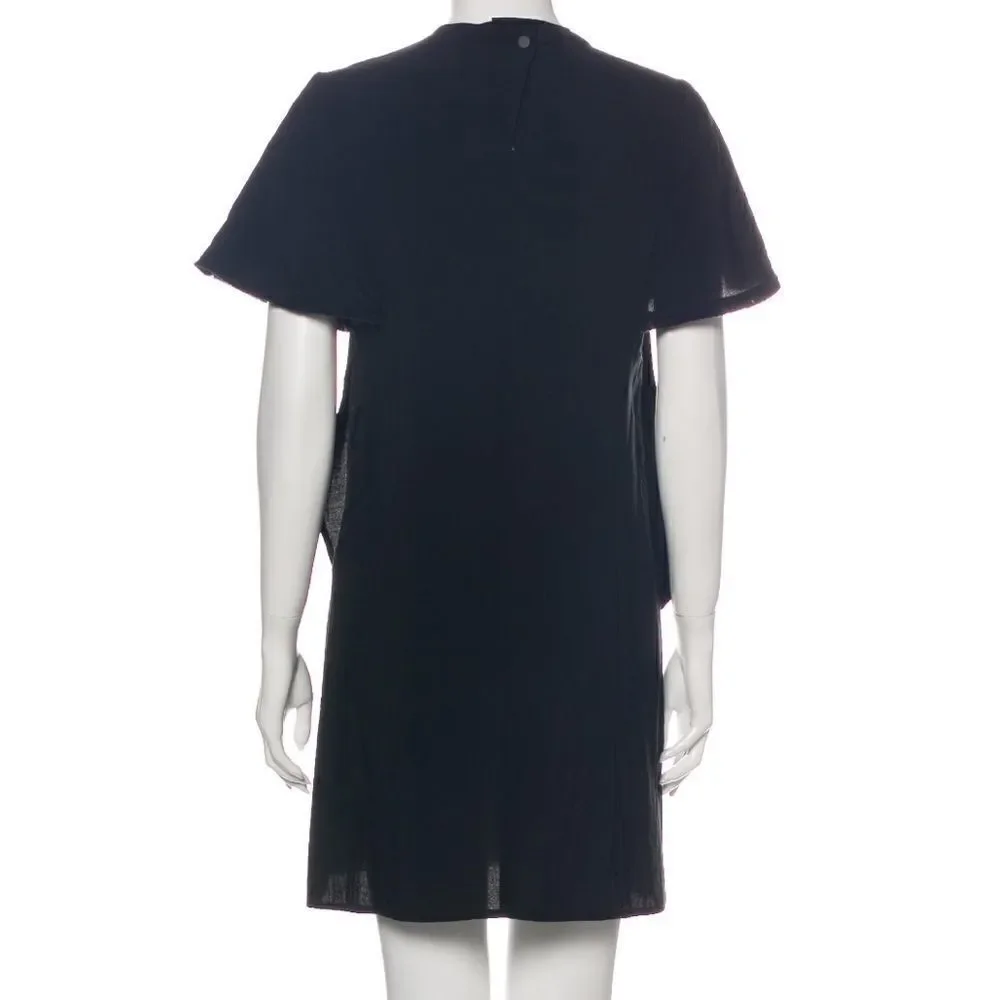 Maje Black Cotton Blend Wrap w/ Belt Mini Dress